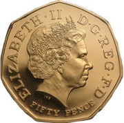 50 Pence - Elizabeth II WWF; Gold Proof obverse image