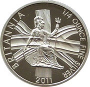 50 Pence - Elizabeth II 4th portrait; 1/4 oz Fine Silver, United Kingdom, 2011 reverse image
