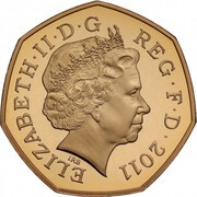 50 Pence - Elizabeth II Taekwondo; Gold Proof obverse image