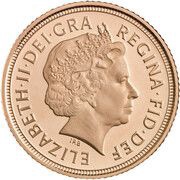 ½ Sovereign - Elizabeth II 4th portrait; modified reverse, with BP obverse image
