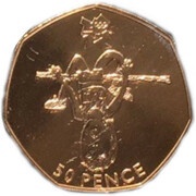 50 Pence - Elizabeth II Athletics; Gold Piedfort, United Kingdom, 2012 reverse image