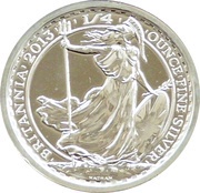 50 Pence - Elizabeth II 4th portrait; 1/4 oz Fine Silve (.999), United Kingdom, 2013 reverse image