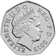 50 Pence - Elizabeth II 4th portrait; Christopher Ironside obverse image