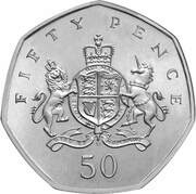 50 Pence - Elizabeth II 4th portrait; Christopher Ironside, United Kingdom, 2013 reverse image