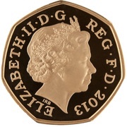 50 Pence - Elizabeth II Christopher Ironside; Gold Proof obverse image
