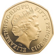 50 Pence - Elizabeth II Benjamin Britten; Gold Proof obverse image