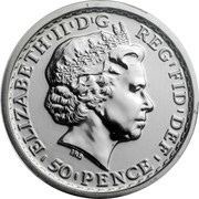 50 Pence - Elizabeth II 5th portrait; 1/4 oz Fine Silver obverse image
