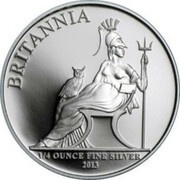 50 Pence - Elizabeth II 5th portrait; 1/4 oz Fine Silver, United Kingdom, 2013 reverse image