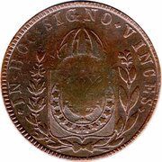 40 Réis - Pedro II Countermarked 80 Réis, KM# 379 obverse image