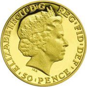 50 Pence - Elizabeth II 4th portrait; 1/40 oz Fine Gold obverse image