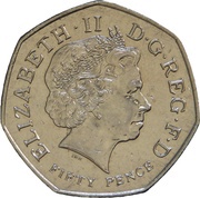 50 Pence - Elizabeth II 4th portrait; Commonwealth Games obverse image
