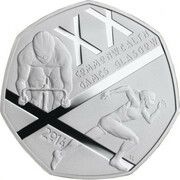 50 Pence - Elizabeth II Commonwealth Games; Silver Proof, United Kingdom, 2014 reverse image
