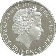 50 Pence - Elizabeth II 5th portrait; 1/4 oz Fine Silver obverse image