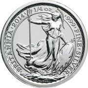 50 Pence - Elizabeth II 5th portrait; 1/4 oz Fine Silver, modified reverse, United Kingdom, 2014 reverse image