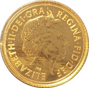 ½ Sovereign - Elizabeth II 4th portrait; Delhi mint obverse image