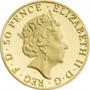 50 Pence - Elizabeth II 5th portrait; 1/40 oz Fine Gold obverse image