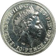 50 Pence - Elizabeth II 4th portrait; 1/4 oz Fine Silver obverse image