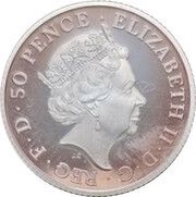 50 Pence - Elizabeth II 5th portrait; 1/4 oz Fine Silver obverse image