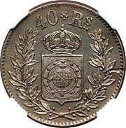 40 Réis - Pedro II Pattern - Nickel obverse image