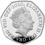 50 Pence - Elizabeth II 5th portrait; Royal Shield, Silver Proof obverse image