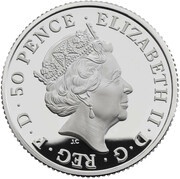50 Pence - Elizabeth II 5th portrait; 1/4 oz Fine Silver obverse image