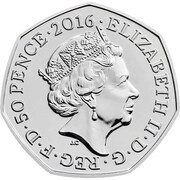 50 Pence - Elizabeth II 5th portrait; Beatrix Potter obverse image