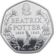 50 Pence - Elizabeth II Beatrix Potter; Silver Piedfort, United Kingdom, 2016 reverse image