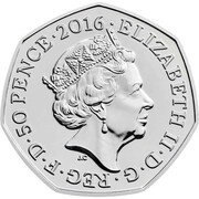 50 Pence - Elizabeth II 5th portrait; Peter Rabbit obverse image
