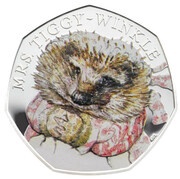 50 Pence - Elizabeth II Mrs Tiggy-Winkle; Silver Proof, United Kingdom, 2016 reverse image