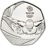 50 Pence - Elizabeth II 5th portrait; Team GB Olympics, United Kingdom, 2016 reverse image