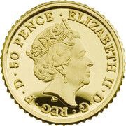 50 Pence - Elizabeth II 5th portrait; 1/40 oz Fine Gold obverse image