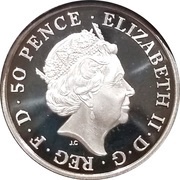 50 Pence - Elizabeth II 5th portrait; 1/4 oz Fine Silver obverse image