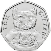 50 Pence - Elizabeth II 5th portrait; Tom Kitten, United Kingdom, 2017 reverse image