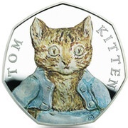 50 Pence - Elizabeth II Tom Kitten; Silver Proof, United Kingdom, 2017 reverse image