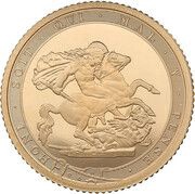 ½ Sovereign - Elizabeth II 5th portrait; Garter type, United Kingdom, 2017 reverse image