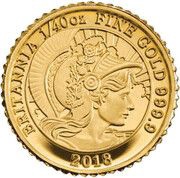 50 Pence - Elizabeth II 5th portrait; 1/40 oz Fine Gold, United Kingdom, 2018 reverse image
