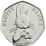 50 Pence - Elizabeth II 5th portrait; Flopsy Bunny, United Kingdom, 2018 reverse image