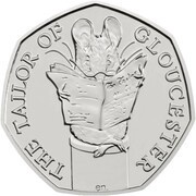 50 Pence - Elizabeth II 5th portrait; Tailor of Gloucester, United Kingdom, 2018 reverse image