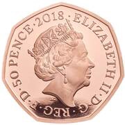 50 Pence - Elizabeth II Paddington at the Station; Gold Proof obverse image