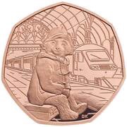 50 Pence - Elizabeth II Paddington at the Station; Gold Proof, United Kingdom, 2018 reverse image