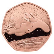 50 Pence - Elizabeth II The Snowman; Gold Proof, United Kingdom, 2018 reverse image