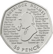 50 Pence - Elizabeth II 5th Portrait; Sherlock Holmes, United Kingdom, 2019 reverse image