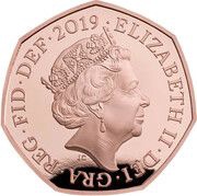 50 Pence - Elizabeth II Sherlock Holmes; Gold Proof obverse image