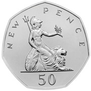 50 Pence - Elizabeth II 5th Portrait; Britannia, United Kingdom, 2019 reverse image