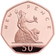 50 Pence - Elizabeth II Britannia; Gold Proof, United Kingdom, 2019 reverse image