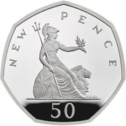 50 Pence - Elizabeth II Britannia; Silver Piedfort, United Kingdom, 2019 reverse image