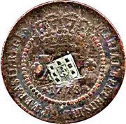 80 Réis - Maria I and Pedro III Countermarked on 40 Reis, KM#203 obverse image
