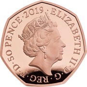 50 Pence - Elizabeth II Britannia, 50 Years; Gold Proof obverse image