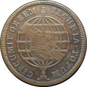 80 Réis - Maria I Countermark on 40 Réis, KM#217, Brazil, 1786-1796 reverse image