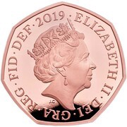 50 Pence - Elizabeth II Girlguiding; Gold Piedfort obverse image